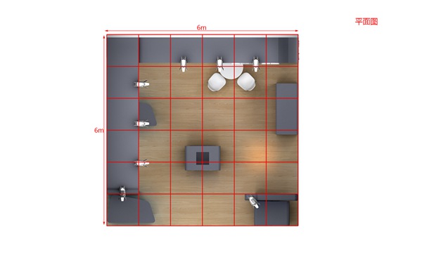 歌谷電器展臺設(shè)計搭建案例的平面圖